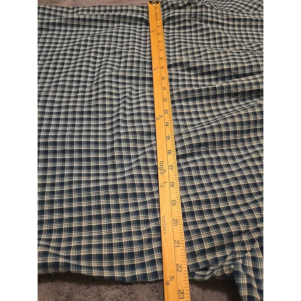 Ralph Lauren Indigo Oxford Shirt Mens Large Blue Plaid Short Sleeve Button Down - Picture 4 of 12